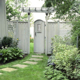 NUVO IRON EZ Install 6-Standard Fence Board Arched Pro Gate Frame with One 9 in. x 17 in. Rectangle Gate Insert