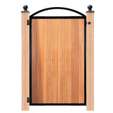 NUVO IRON EZ Install 8-Standard Fence Board Arched Pro Gate Frame with One 15 in. Dia Round Gate Insert