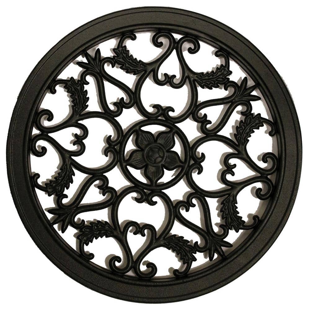 NUVO IRON EZ Install 8-Standard Fence Board Arched Pro Gate Frame with One 15 in. Dia Round Gate Insert