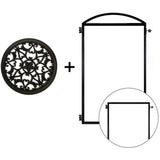 NUVO IRON EZ Install 8-Standard Fence Board Arched Pro Gate Frame with One 15 in. Dia Round Gate Insert