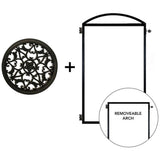 NUVO IRON EZ Install 8-Standard Fence Board Arched Pro Gate Frame with One 15 in. Dia Round Gate Insert