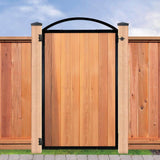 NUVO IRON EZ Install 8-Standard Fence Board Arched Pro Gate Frame with One 15 in. Dia Round Gate Insert