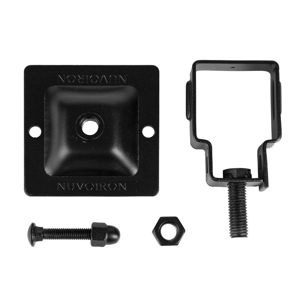 NUVO IRON Legacy Collection Powder Coated Black Galvanized Steel Post to Wall Brackets