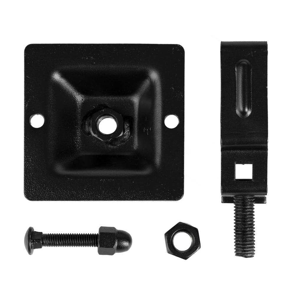 NUVO IRON Legacy Collection Powder Coated Black Galvanized Steel Post to Wall Brackets