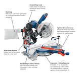 Bosch 15 Amp Corded 10 in. Dual-Bevel Sliding Glide Miter Saw with 60-Tooth Blade + 32-1/2 in. Folding Leg Stand