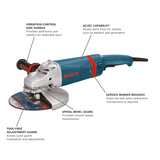 Bosch 9-In. Trigger Switch Corded Angle Grinder, 15A, 6,000 RPM (1893-6)