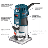 Bosch Colt 1/4-in 1-HP Variable Speed Fixed Corded Router with Case