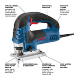 Bosch JS470E 7.0 Amp Corded Variable-Speed Top-Handle Jig Saw Kit with Carrying Case