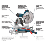Bosch 15 Amp 12 in. Corded Dual-Bevel Glide Miter Saw (GCM12SD) with 60-Tooth Blade and Bonus 32-1/2 in. Portable Stand
