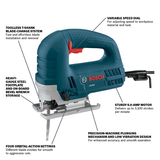 Bosch JS260 6-Amp Corded Variable Speed Top-Handle Jig Saw Kit with Assorted Blades and Carrying Case