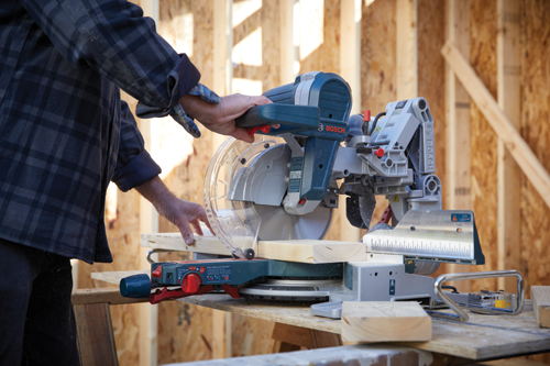 Bosch 15 Amp Corded 10 in. Dual-Bevel Sliding Glide Miter Saw with 60-Tooth Blade + 32-1/2 in. Folding Leg Stand