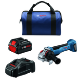 Bosch 4.5–5 in. CORE18V Paddle Switch Brushless Cordless Angle Grinder Kit (Charger Included, 1x 8Ah Battery)