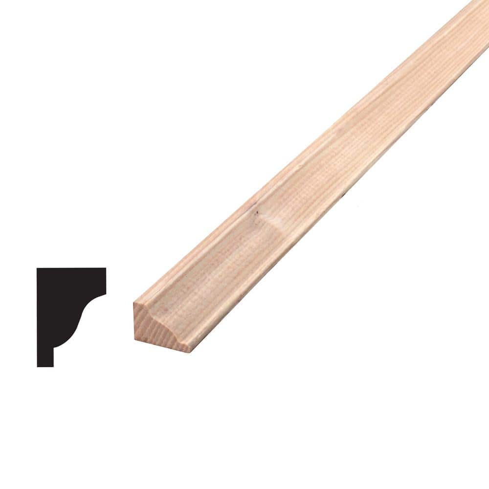 Alexandria Moulding 1/2 in. D x 3/4 in. W x 96 in. L Oak Wood Crown Moulding Pack (10-Pack)