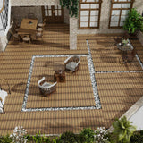 YOFE 1 ft. x 1 ft. DIY Outdoor Composite Wood-Plastic Interlocking Deck Tiles, Garage Floor Tiles in Oak Brown(11 Per Case)
