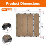 YOFE 1 ft. x 1 ft. DIY Outdoor Composite Wood-Plastic Interlocking Deck Tiles, Garage Floor Tiles in Oak Brown(11 Per Case)