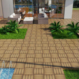 YOFE 1 ft. x 1 ft. DIY Outdoor Composite Wood-Plastic Interlocking Deck Tiles, Garage Floor Tiles in Oak Brown(11 Per Case)