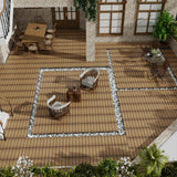 Tidoin Outdoor 1 ft. x 1 ft. Composite Deck Tile in Oak(11 Per Box)