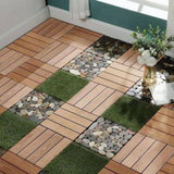 Tidoin Outdoor 1 ft. x 1 ft. Composite Deck Tile in Oak(11 Per Box)