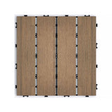 Tidoin Outdoor 1 ft. x 1 ft. Composite Deck Tile in Oak(11 Per Box)