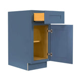 LIFEART CABINETRY Lancaster Blue Plywood Shaker Stock Assembled Base Kitchen Cabinet 18 in. W x 34.5 in. D H x 24 in. D