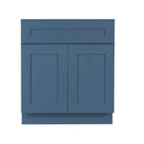 LIFEART CABINETRY Lancaster Blue Plywood Shaker Stock Assembled Base Kitchen Cabinet 27 in. W x 34.5 in. D H x 24 in. D