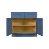 LIFEART CABINETRY Lancaster Blue Plywood Shaker Stock Assembled Base Kitchen Cabinet 39 in. W x 34.5 in. D H x 24 in. D