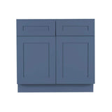 LIFEART CABINETRY Lancaster Blue Plywood Shaker Stock Assembled Base Kitchen Cabinet 39 in. W x 34.5 in. D H x 24 in. D