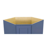 LIFEART CABINETRY Lancaster Blue Plywood Shaker Stock Assembled Base Corner Kitchen Cabinet (36 in. W x 34.5 in. H x 24 in. D)