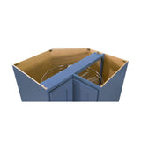 LIFEART CABINETRY Lancaster Blue Plywood Shaker Stock Assembled Lazy Susan Kitchen Cabinet (36 in. W x 34.5 in. H x 24 in. D)