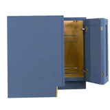 LIFEART CABINETRY Lancaster Blue Plywood Shaker Stock Assembled Lazy Susan Kitchen Cabinet (36 in. W x 34.5 in. H x 24 in. D)