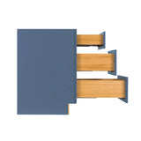 LIFEART CABINETRY Lancaster Blue Plywood Shaker Stock Assembled 3-Drawer Base Kitchen Cabinet 21 in. W x 34.5 in. D H x 24 in. D