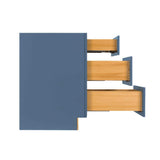 LIFEART CABINETRY Lancaster Blue Plywood Shaker Stock Assembled 3-Drawer Base Kitchen Cabinet 36 in. W x 34.5 in. D H x 24 in. D