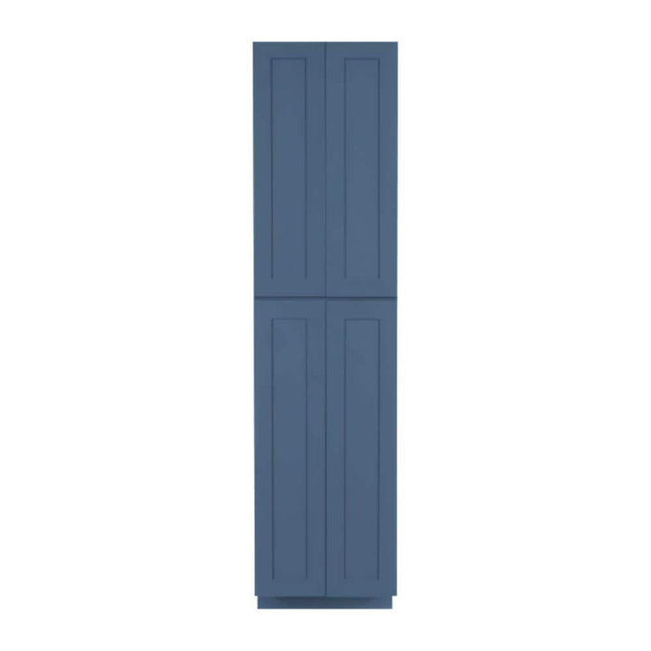 LIFEART CABINETRY Lancaster Blue Plywood Shaker Stock Assembled Tall Pantry Kitchen Cabinet 24 in. W x 96 in. D H x 27 in. D