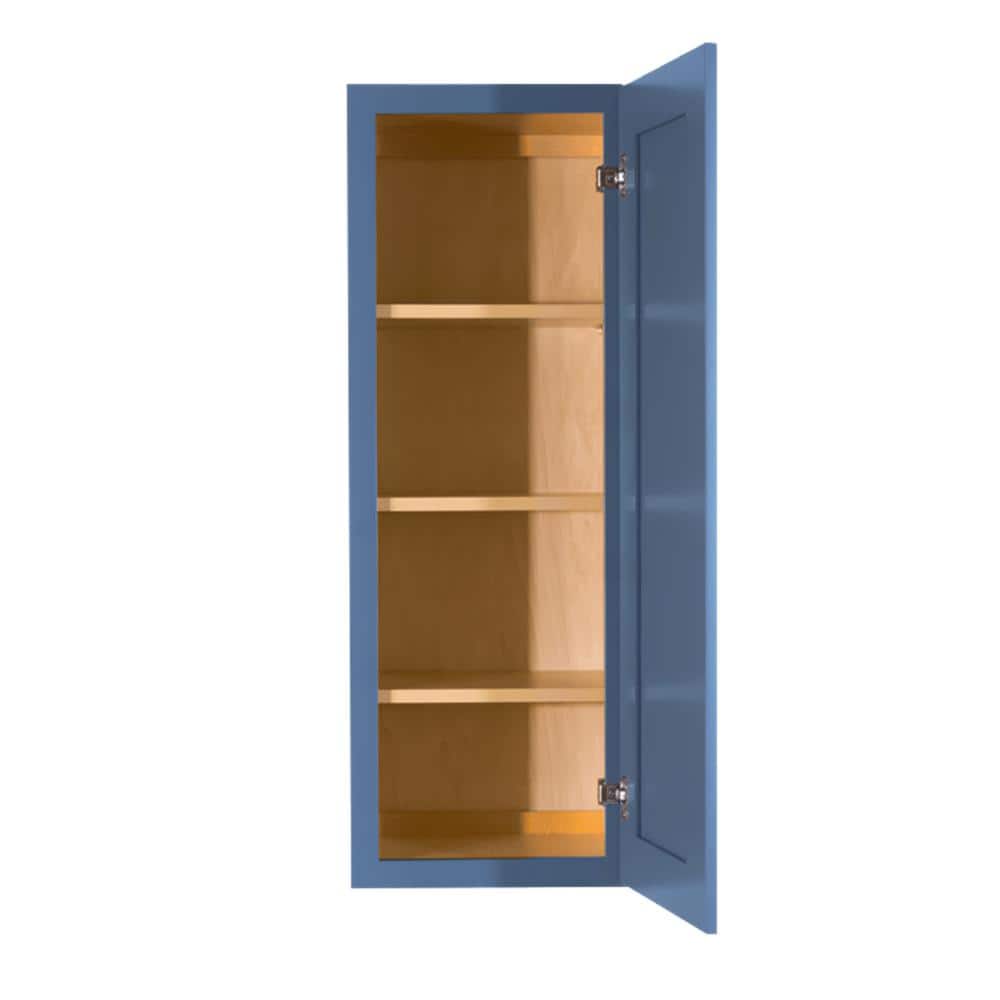 LIFEART CABINETRY Lancaster Blue Plywood Shaker Stock Assembled Wall Kitchen Cabinet 9 in. W x 42 in. H x 12 in. D