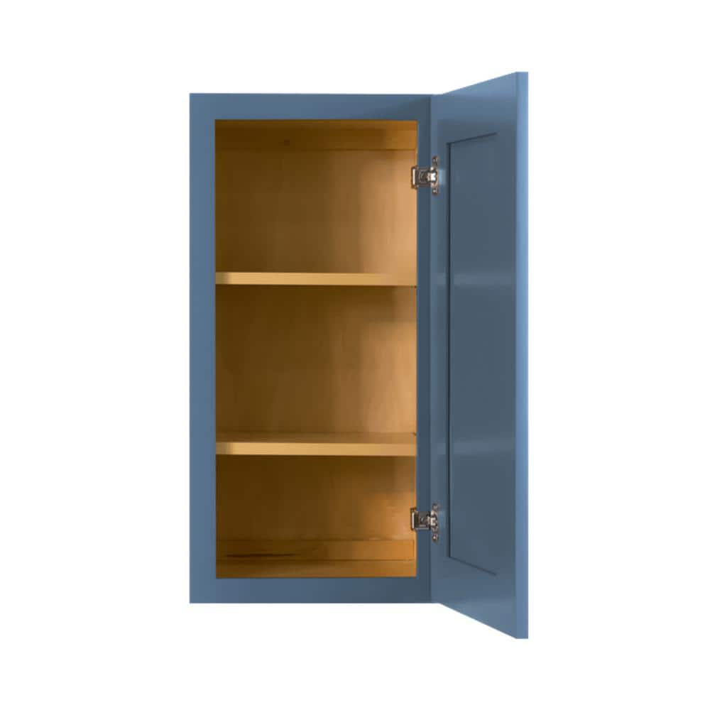 LIFEART CABINETRY Lancaster Blue Plywood Shaker Stock Assembled Wall Kitchen Cabinet 18 in. W x 30 in. H x 12 in. D