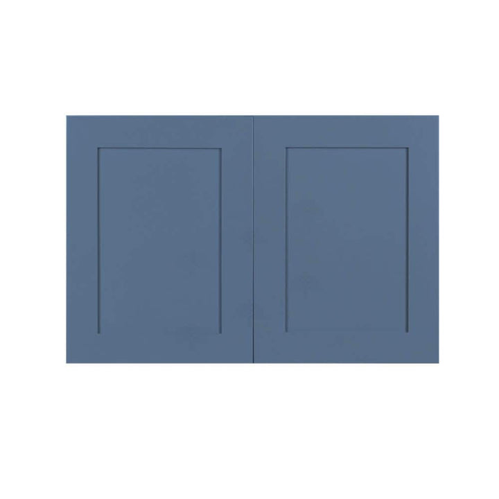 LIFEART CABINETRY Lancaster Blue Plywood Shaker Stock Assembled Wall Kitchen Cabinet 30 in. W x 24 in. H x 12 in. D