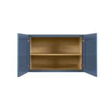 LIFEART CABINETRY Lancaster Blue Plywood Shaker Stock Assembled Wall Kitchen Cabinet 30 in. W x 24 in. H x 12 in. D