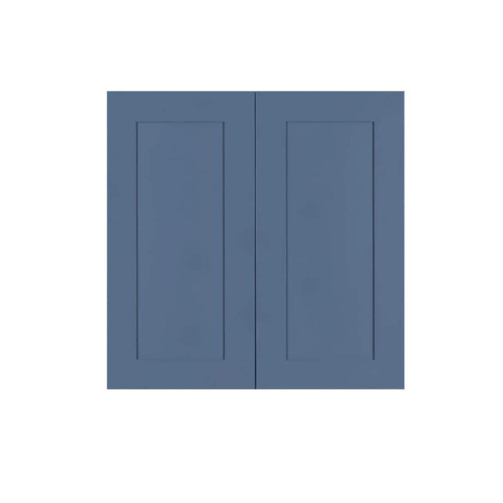 LIFEART CABINETRY Lancaster Blue Plywood Shaker Stock Assembled Wall Kitchen Cabinet 36 in. W x 30 in. H x 12 in. D