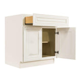 LIFEART CABINETRY Princeton Assembled 24 in. x 34.5 in. x 24 in. Base Cabinet with 2-Doors and 1-Drawer in Off-White