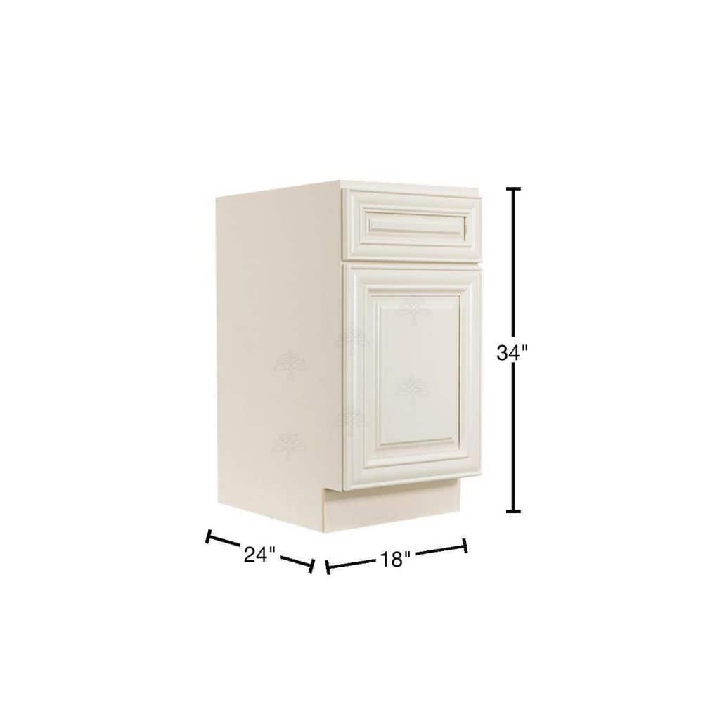 LIFEART CABINETRY Princeton Assembled 18 in. x 34.5 in. x 24 in. Base Wasket Cabinet in Off-White