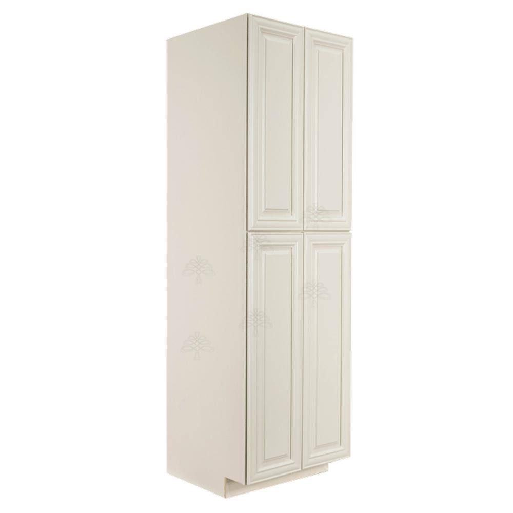 LIFEART CABINETRY Princeton Assembled 30 in. x 90 in. x 27 in. Tall Pantry with 4-Doors in Off-White