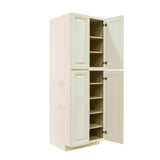 LIFEART CABINETRY Princeton Assembled 30 in. x 90 in. x 27 in. Tall Pantry with 4-Doors in Off-White
