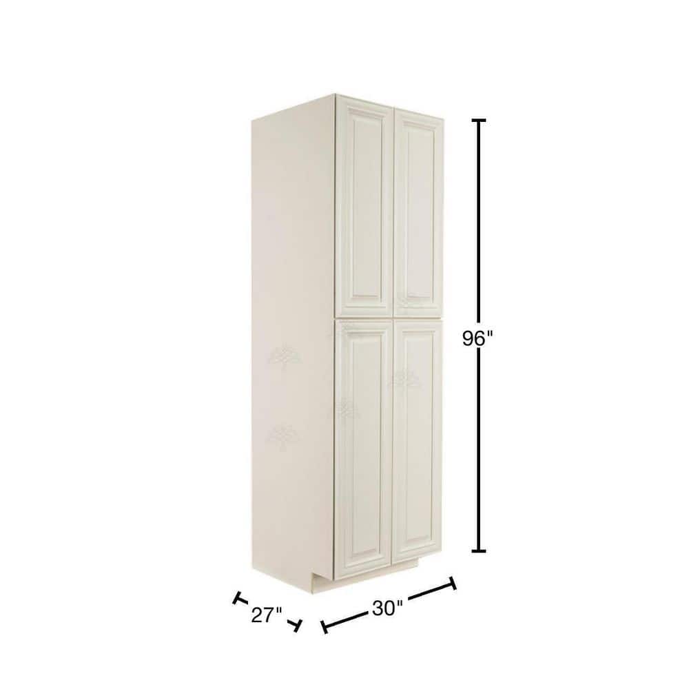 LIFEART CABINETRY Princeton Assembled 30 in. x 96 in. x 27 in. Tall Pantry Cabinet in Off-White