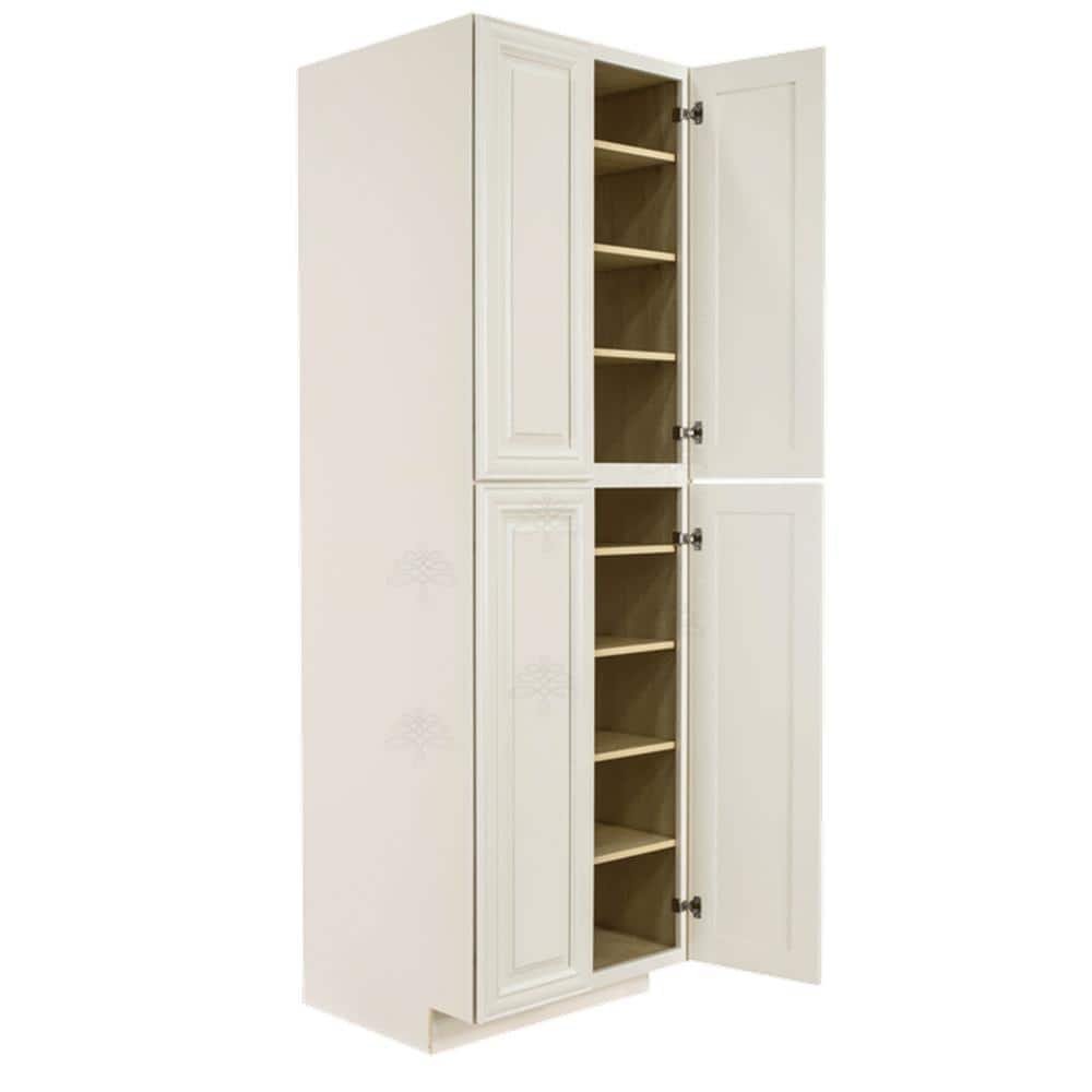 LIFEART CABINETRY Princeton Assembled 30 in. x 96 in. x 27 in. Tall Pantry Cabinet in Off-White