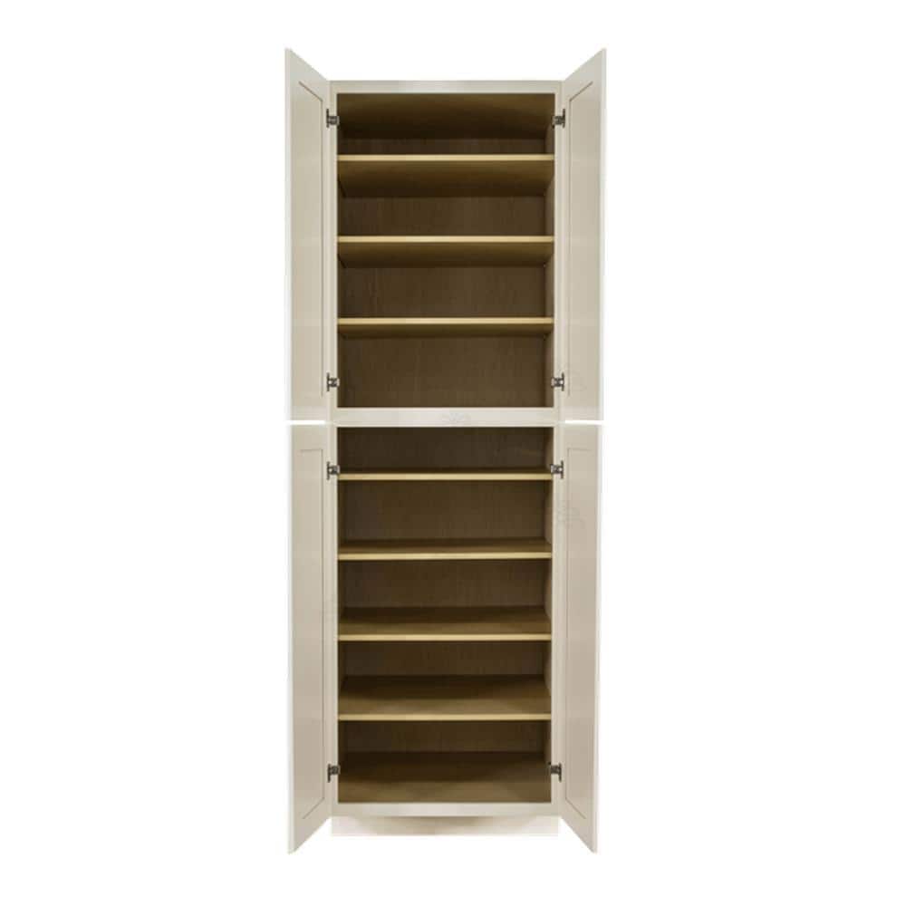 LIFEART CABINETRY Princeton Assembled 30 in. x 96 in. x 27 in. Tall Pantry Cabinet in Off-White