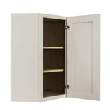 LIFEART CABINETRY Princeton Assembled 24 in. x 30 in. x 12 in. Wall Diagonal Corner Cabinet with 1-Door 2-Shelves in Off-White