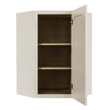 LIFEART CABINETRY Princeton Assembled 24 in. x 36 in. x 15 in. Wall Diagonal Corner Cabinet with 1-Door 2-Shelves in Off-White