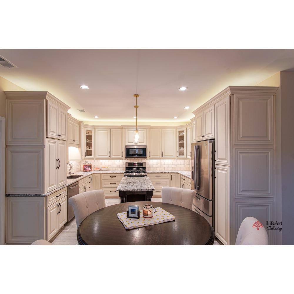 LIFEART CABINETRY Princeton Assembled 24 in. x 42 in. x 12 in. Wall Diagonal Corner Cabinet with 1-Door 3-Shelves in Off-White