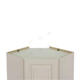 LIFEART CABINETRY Princeton Assembled 24 in. x 42 in. x 12 in. Wall Diagonal Corner Cabinet with 1-Door 3-Shelves in Off-White