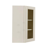 LIFEART CABINETRY Princeton Assembled 24 in. x 36 in. x 15 in. Wall Diagonal Mullion Door Cabinet with 1-Door 2-Shelves in Off-White